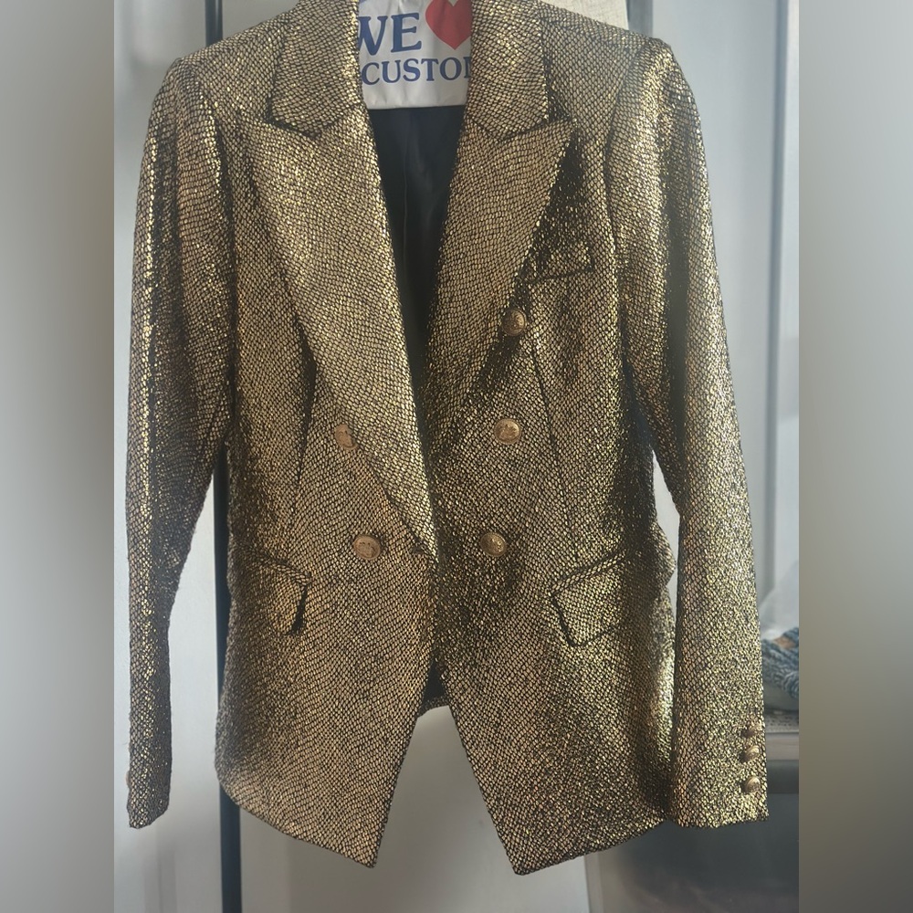 ATTENTIF PARIS ,Gold Women's Suit Jacket - Picture 4 of 10